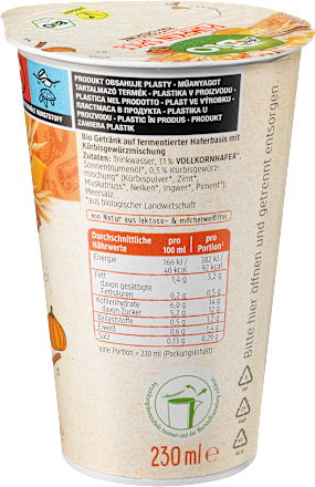 Bevanda di avena alla zucca speziata dmBio