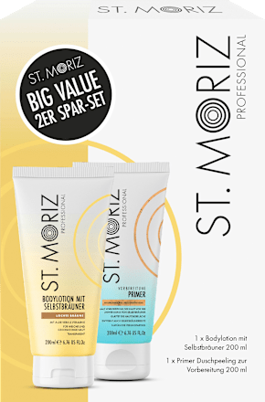 Bräunungsset Duschpeeling & Selbstbräuner Bodylotion 2tlg. St. Moriz