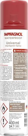 Imprägnierspray Universal für Textilien, Leder und Hightechgewebe Imprägnol