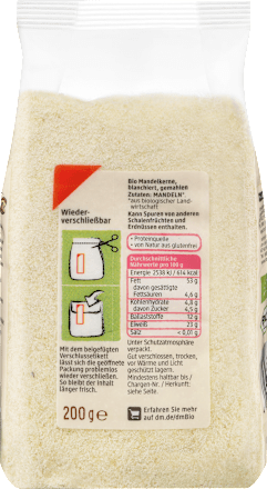 Mandle, lúpané mleté dmBio