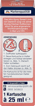 Lufterfrischer Mini-Spray Sweet Love Nachfüllpack Denkmit