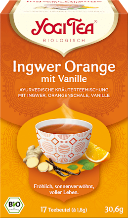 Kräutertee Ingwer Orange mit Vanille (17 Beutel) YOGI TEA
