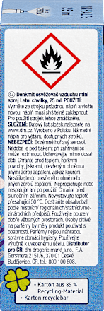 Odświeżacz powietrza w mini-sprayu wkład Letnie chwile Denkmit