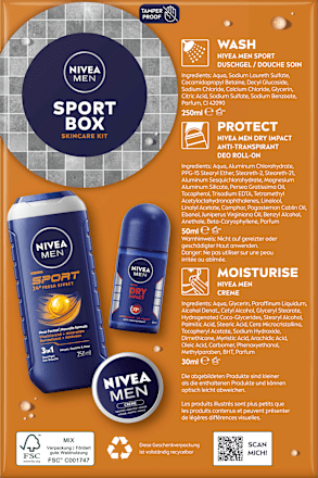 Geschenkset Sport Box 3tlg NIVEA MEN