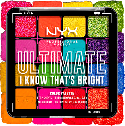 Szemhéjpúder paletta Ultimate - Nr. 04 I Know That’s Bright NYX PROFESSIONAL MAKEUP