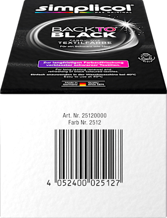 Textilfarbe Back to Black Farberneuerung Simplicol
