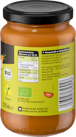 Bio veganska omaka z zelenjavo in sojino omako dmBio