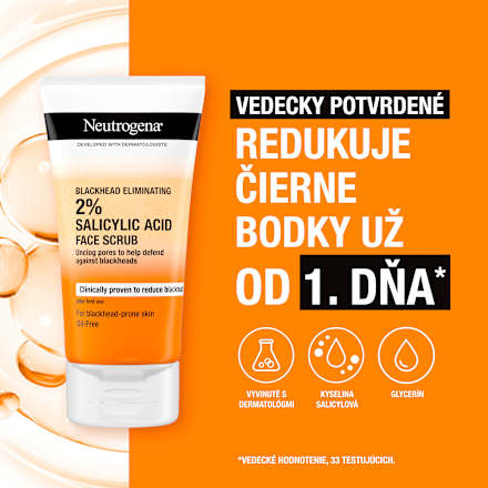 Čistiaci pleťový peeling Blackhead Eliminating s kyselinou salicylovou Neutrogena