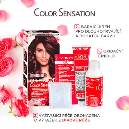 barva na vlasy Tmavá ametystová 3.16 GARNIER Color Sensation