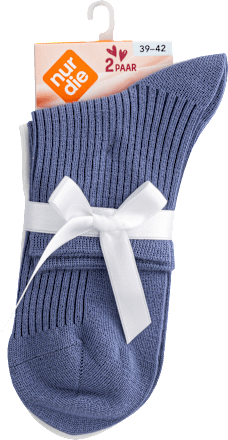 Kurzsocken Modal lila und weiß, Gr. 39 – 42 (2 Paar) nur die