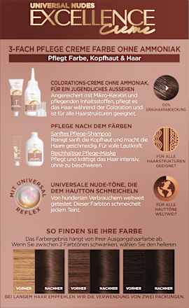 Haarfarbe Universale Nude-Töne - Nr. 4U Universal Mittelbraun L'ORÉAL PARiS EXCELLENCE Creme