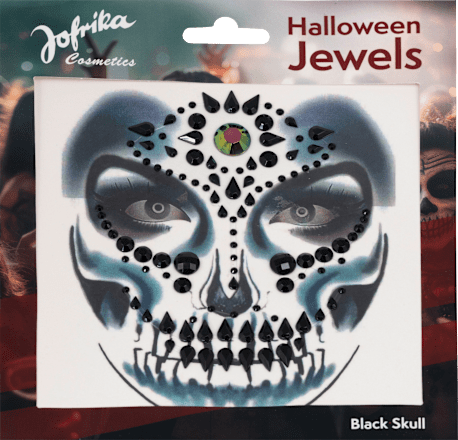 Gesichtssteine Halloween Jewels Black Skull Jofrika
