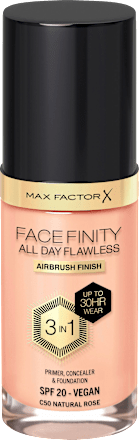 Foundation Facefinity All Day Flawless 50 Natural Rose, LSF 20 MAX FACTOR