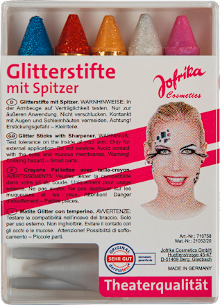 Glitterstifte mit Spitzer Jofrika