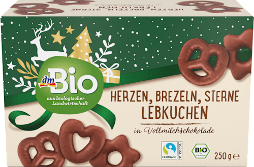 Lebkuchen Herzen, Brezeln, Sterne dmBio