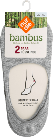 Bambus Füssling Socken hellgrau, Gr. 39-42 (2 Paar) nur die