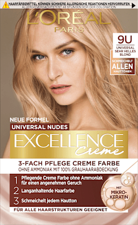 Haarfarbe Universale Nude-Töne - Nr. 9U Universal Sehr Helles Blond L'ORÉAL PARiS EXCELLENCE Creme