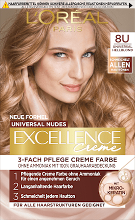 Haarfarbe Universale Nude-Töne - Nr. 8U Universal Hellblond L'ORÉAL PARiS EXCELLENCE Creme