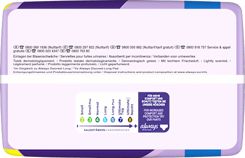 discreet Einlagen Inkontinenz Long Plus always