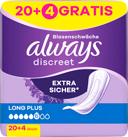 discreet Einlagen Inkontinenz Long Plus always