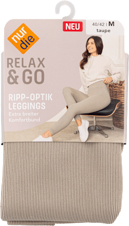 Relax & Go Ripp-Optik Leggings Gr. 40/42 taupe nur die