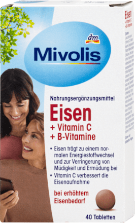 Tablety Železo + Vitamín C + Vitamíny skupiny B Mivolis