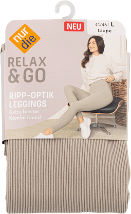 Relax & Go Ripp-Optik Leggings Gr. 44/46 taupe nur die
