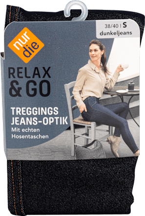 Relax & Go Treggings Jeans-Look dunkeljeans, Gr. 38/40 nur die