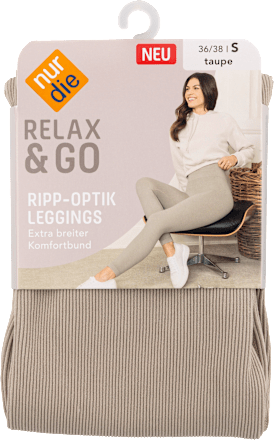 Relax & Go Ripp-Optik Leggings Gr. 36/38 taupe nur die
