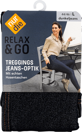 Relax & Go Treggings Jeans-Optik dunkeljeans, Gr. 44/46 nur die