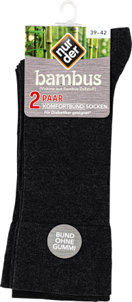 Bambus Herrensocken Komfort anthrazit, Gr. 39-42 (2 Paar) nur der