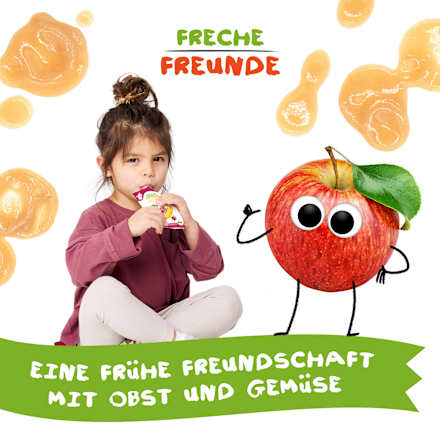 Quetschie Banane, Apfel, Erdbeere & Himbeere ab 6 Monaten  Freche Freunde