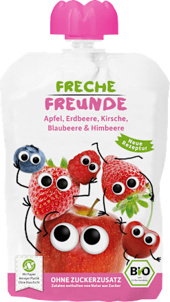 Quetschie Apfel, Erdbeere, Blaubeere & Himbeere ab 6. Monat Freche Freunde