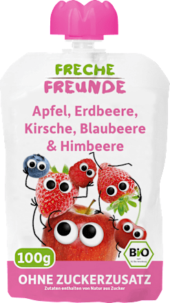 Quetschie Apfel, Erdbeere, Blaubeere & Himbeere ab 6. Monat Freche Freunde