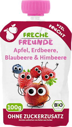 Quetschie Apfel, Erdbeere, Blaubeere & Himbeere ab 6. Monat Freche Freunde