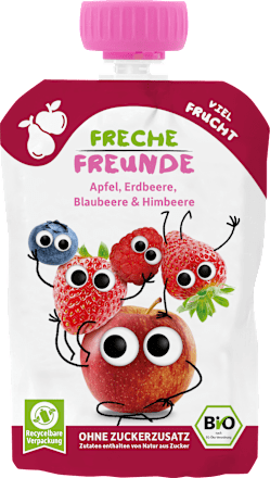 Quetschie Apfel, Erdbeere, Blaubeere & Himbeere ab 6. Monat Freche Freunde