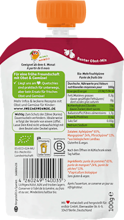 Quetschie Apfel, Mango & Pfirsich ab 1 Jahr Freche Freunde