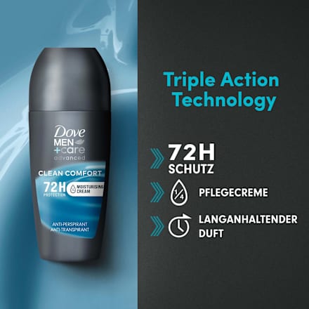 Anti-Transpirant Roll-On Advanced Clean Comfort  Dove MEN+CARE