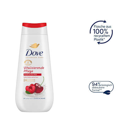 Duschcreme Advanced Care Vitalisierende Pflege, Kirsche & Chia Milch Dove