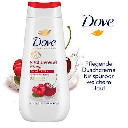 Duschcreme Advanced Care Vitalisierende Pflege, Kirsche & Chia Milch Dove