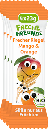Fruchtriegel mit Getreide Mango & Orange ab 1 Jahr, (4x23 g) Freche Freunde
