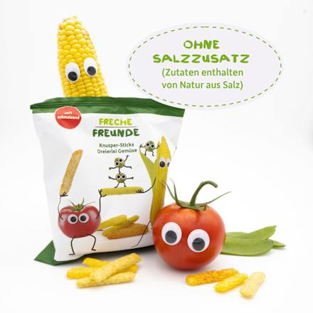 Kindersnack Knusper-Sticks Dreierlei Gemüse, ab 1 Jahr  Freche Freunde