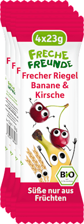 Fruchtriegel Banane & Kirsche, ab 1 Jahr (4x23 g) Freche Freunde
