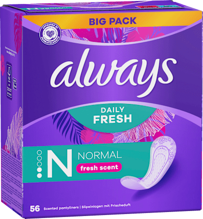 Slipeinlagen Daily Fresh Normal mit Frischeduft, Big Pack always