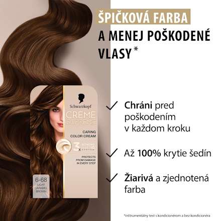 Farba na vlasy - 6-68 tmavá karamelová blond Schwarzkopf CREME SUPREME