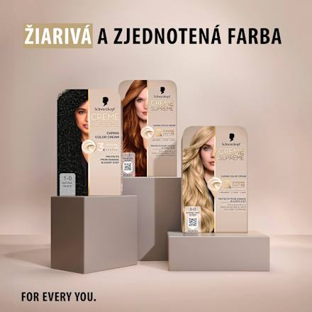 Farba na vlasy - 1-0 čierna Schwarzkopf CREME SUPREME