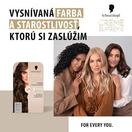 Farba na vlasy - 6-0 prirodzená tmavá blond Schwarzkopf CREME SUPREME