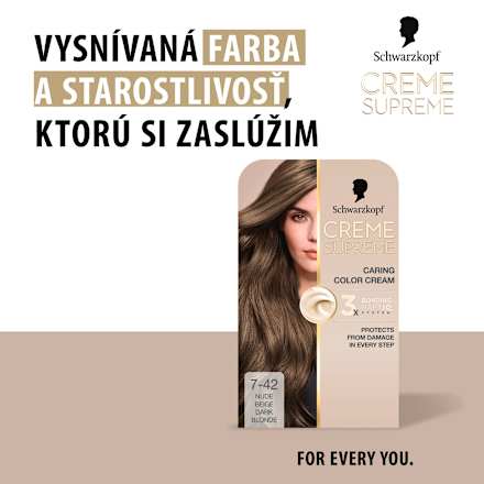 Farba na vlasy - 7-42 béžová blond Schwarzkopf CREME SUPREME