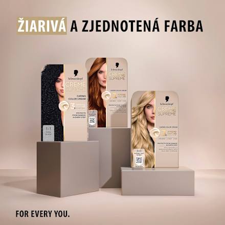 Farba na vlasy - 1-1 chladná čierna Schwarzkopf CREME SUPREME