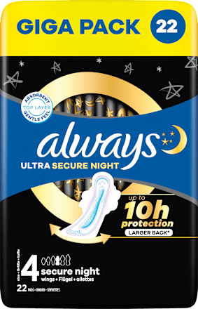 Binden Ultra Secure Night 4 mit Flügeln Giga Pack always